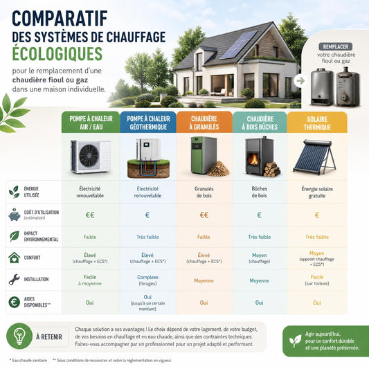 Remplacement chauffage : Quelle est la meilleure alternative à votre chaudière fioul ou gaz ?